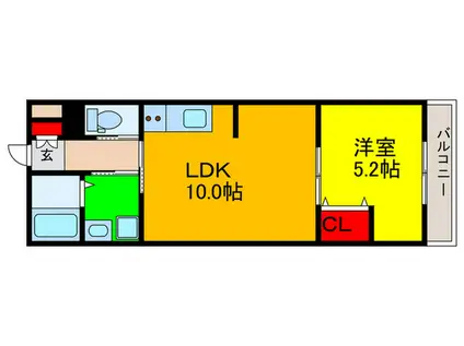 アンファンドデュー牧野(1LDK/3階)の間取り写真