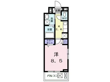 グラン・フィオーレ矢部(1K/3階)の間取り写真