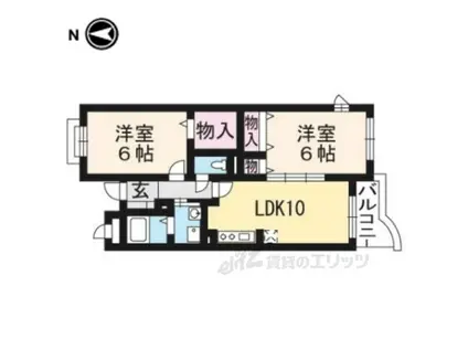 エクセレンテ(2LDK/1階)の間取り写真