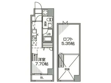 ルアンシナル(ワンルーム/6階)の間取り写真