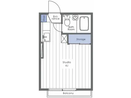 ハウスあすなろ(ワンルーム/2階)の間取り写真