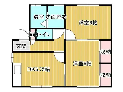 シーサイドハイツ(2DK/2階)の間取り写真