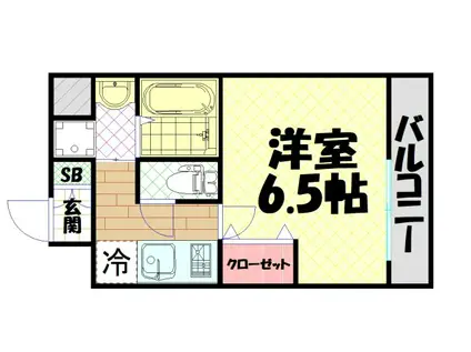 ソルテラスNAMBAサウスフィール(1K/10階)の間取り写真