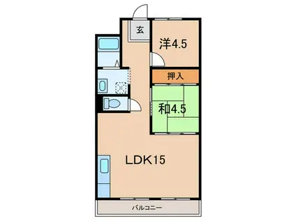 皐月マンション(2LDK/4階)の間取り写真