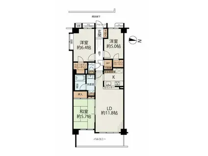 サンヴェール南馬込(3LDK/2階)の間取り写真