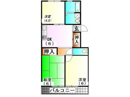 ファーシル(3DK/1階)の間取り写真