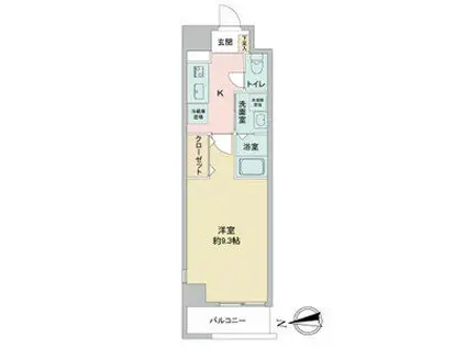 KDXレジデンス今池(1K/7階)の間取り写真