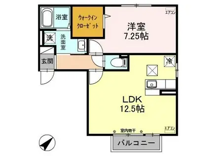 セントラルハイツE(1LDK/1階)の間取り写真