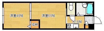 MOON赤坂B棟(2K/1階)の間取り写真