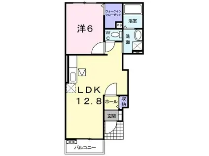 ジェルメ・ネオ III(1LDK/1階)の間取り写真