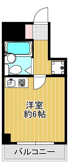 マンション輝(1K/8階)の間取り写真