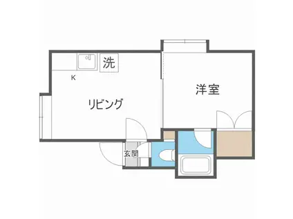 アイリスA(1LDK/2階)の間取り写真