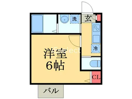 佐倉市山崎共同(1K/1階)の間取り写真