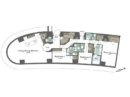 パークコート青山ザタワー 23F(3LDK/23階)の間取り写真