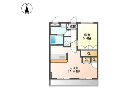 ヴィクトリーステージカンダ(1LDK/1階)の間取り写真