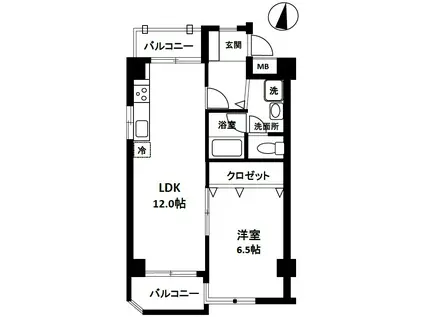 グランペール田無(1LDK/3階)の間取り写真