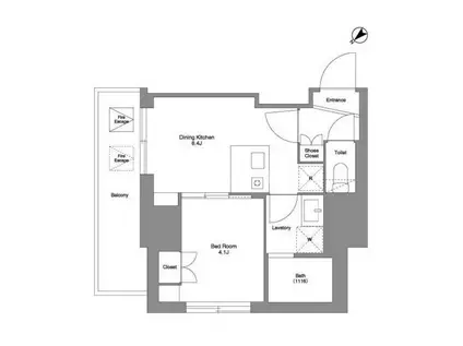 コンフォリア大森山王(1DK/14階)の間取り写真