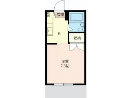 ジュネス門前仲町(1K/1階)の間取り写真