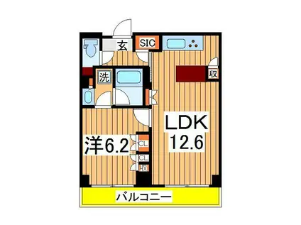 パークアクシス柏の葉(1LDK/13階)の間取り写真