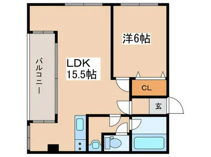 サンルート(1LDK/3階)の間取り写真
