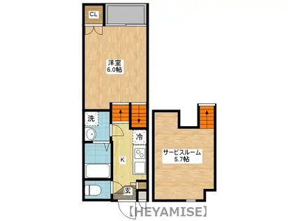 GRAND CHARIOT(1SK/1階)の間取り写真