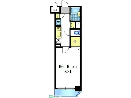 ルリオン錦糸町エグゼ(1K/1階)の間取り写真