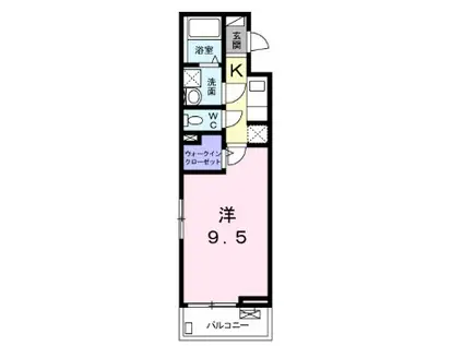 グラン ベリー(1K/1階)の間取り写真
