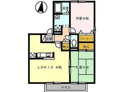 コンフォートⅠ(2LDK/1階)の間取り写真