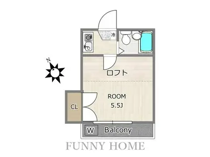 レオパレスゆき(1K/2階)の間取り写真