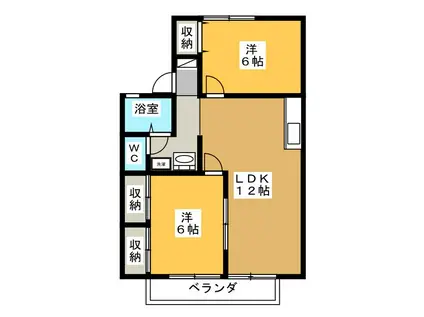 セジュール多くみ(2LDK/2階)の間取り写真