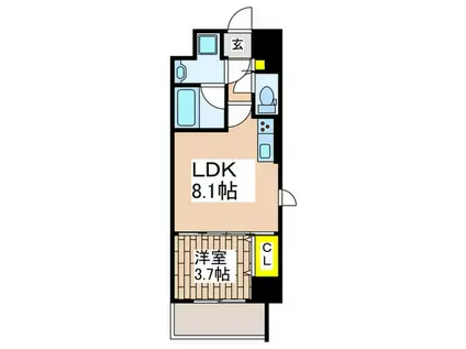 LESPEDEZA(1LDK/4階)の間取り写真