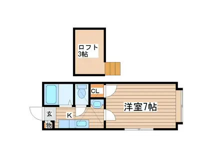 サンパレス大和町II(1K/1階)の間取り写真