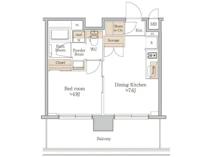 ジオエント梅田北リバーフロント(1DK/10階)の間取り写真