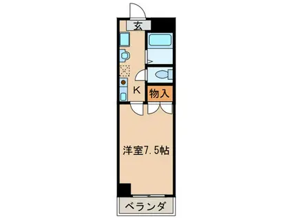 N・フラッツ浄心(1K/3階)の間取り写真