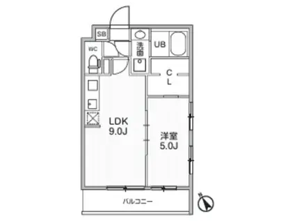 ALIVIS本八幡(1LDK/4階)の間取り写真