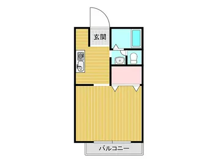 メゾン・エビス(1K/2階)の間取り写真