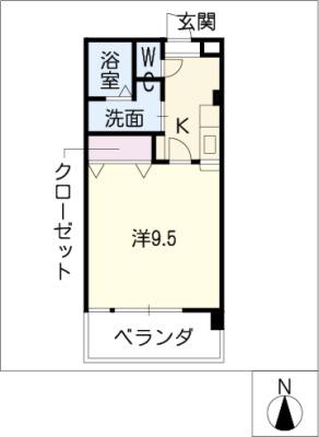 アメニティ吹上(1K/4階)の間取り写真