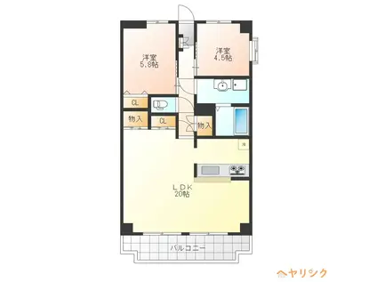 セレクトドゥ(2LDK/2階)の間取り写真