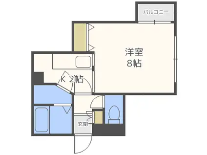 エルム156(1K/2階)の間取り写真