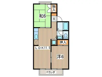 PARCROSETTE(2LDK/2階)の間取り写真