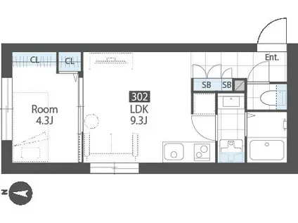 SUCCEED RESIDENCE KAMEIDO(1LDK/3階)の間取り写真