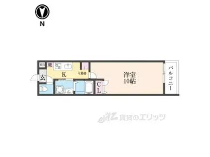 カサカーネ(1K/3階)の間取り写真