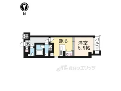 アドバンス京都烏丸グルーブ(1DK/2階)の間取り写真