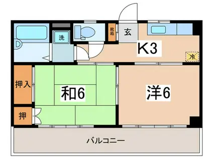 オークレスト相模台(2K/3階)の間取り写真