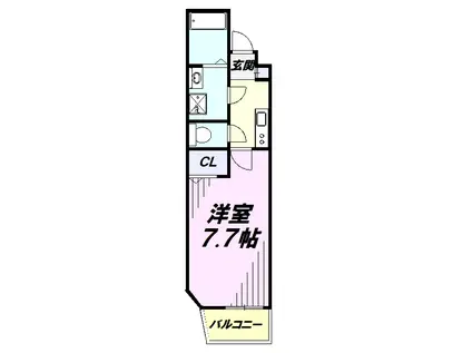 FILLE FLATS 南大塚(1K/3階)の間取り写真