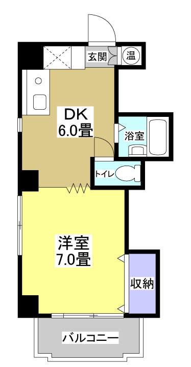 タウンファイブ(1DK/3階)の間取り写真