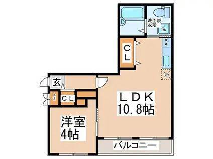 ウィン北花田(1LDK/1階)の間取り写真
