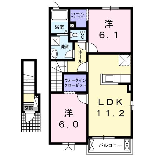 フレ フュチュール(2LDK/2階)の間取り写真