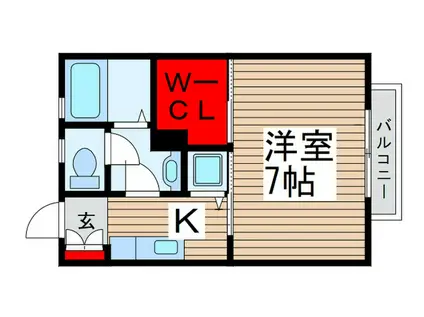 サニーハイツIII(1K/2階)の間取り写真