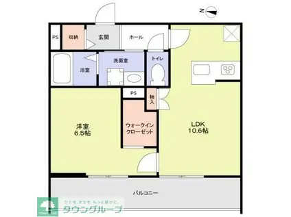 CERISIE(1LDK/2階)の間取り写真